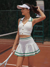 Collegiate Stripes Pleated Tennis Skirt