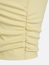 Women's Built-in Bra Shirred Crew Neck Sleeveless Crop Tank Top