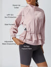 Women's Sun Protection Drawstring Ruffled Stand Collar Jacket