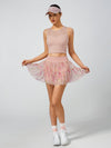 Quick-Dry Bow Floral A-Line Tennis Skirt