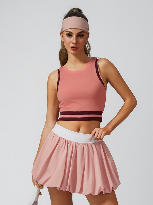 High Elasticity Bubble Pickleball Skirt Pink