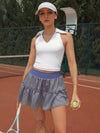 High-stretch Waistband Bow Tennis Skirt
