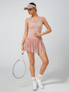 Quick-Dry Bow Floral A-Line Tennis Skirt