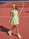 Built-in Bra Bow Folds Crew Neck Sleeveless Tennis Dress