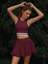 Pocket Stitching Bubble Tennis Skirt