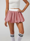 High Elasticity Bubble Tennis Skirt Berry Pink