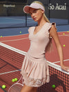 Women's Ruffled V Neck Sleeveless Tank Top