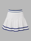 Collegiate Stripes Pleated Tennis Skirt Purplish Blue