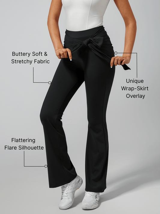 Women's High-Elastic Lace-up Long Pant Black