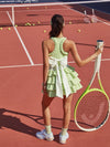 Built-in Bra Bow Folds Crew Neck Sleeveless Tennis Dress