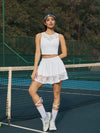 Lace-trimmed Pleated Tennis Skirt