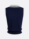 Women's Breathable Knit Polo Collar Sleeveless Tank Top