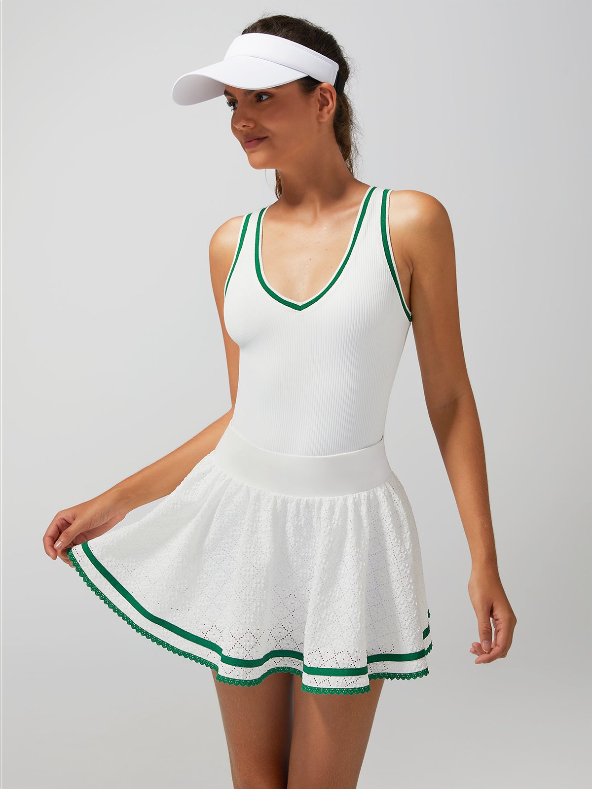 Light-to-medium Support Straps Breathable Stripe Texture Tank Top