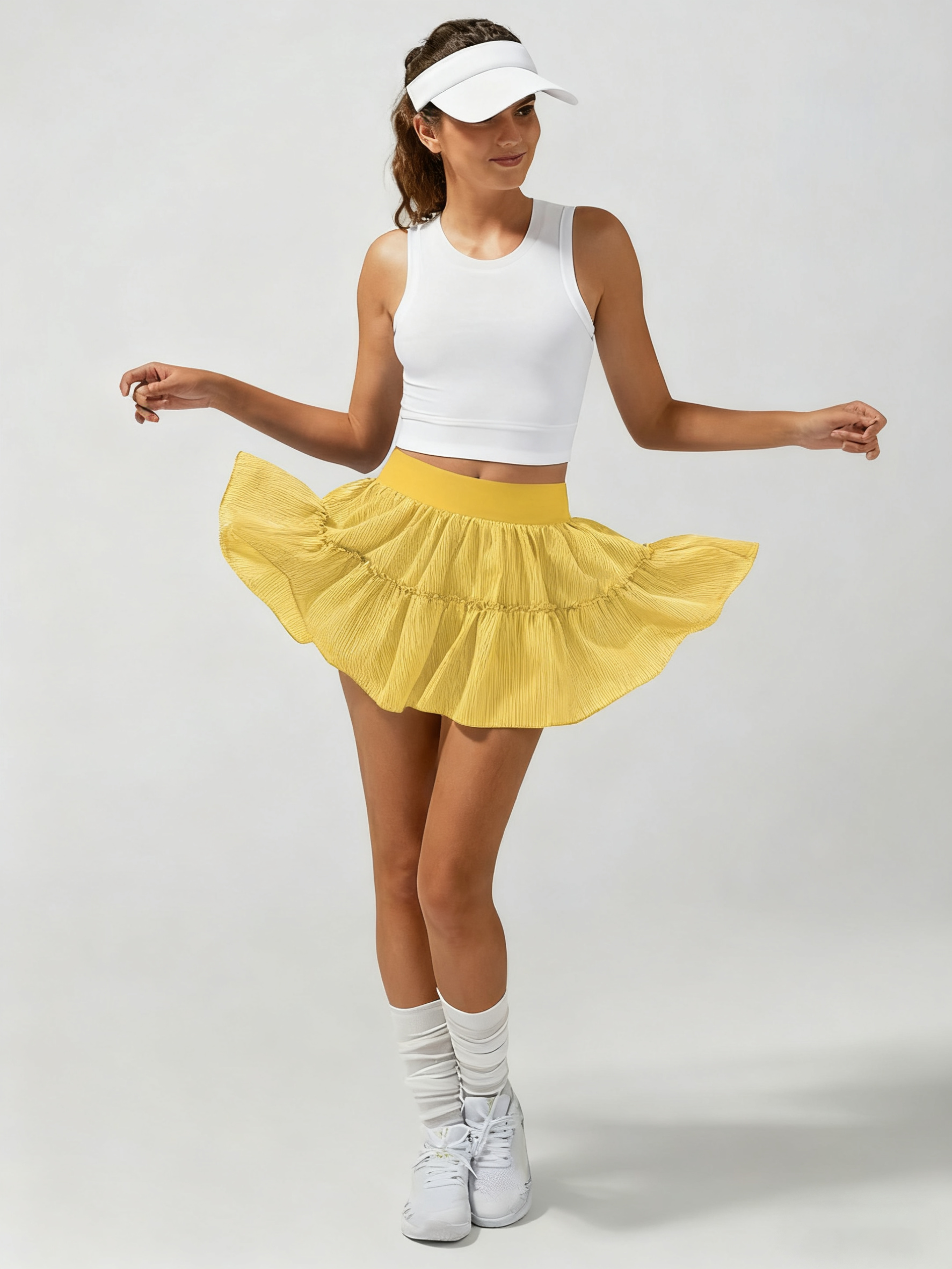 High-stretch Waistband Bow Tennis Skirt