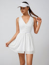 Built-in Bra Bow Cut Out V Neck Sleeveless Tennis Dress