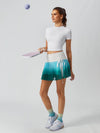 Tummy Control Ombre Pleated A-Line Pickleball Skirt