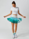 Tummy Control Ombre Pleated A-Line Tennis Skirt