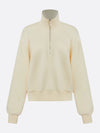 Soft Butter Casual Plain Drop Shoulder Stand Collar Sweatshirt