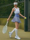 Quick-Dry Hollow Out Floral A-Line Tennis Skirt