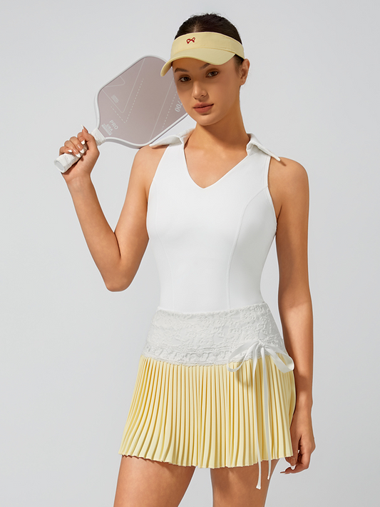 Tummy Control Lace Pleated A-Line Pickleball Skirt