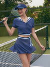 Quick-Dry Hollow Out Floral A-Line Tennis Skirt