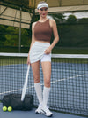 Quick-Dry Hollow Out Floral A-Line Tennis Skirt