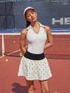 Tummy Control Bow Polka Dot A-Line Tennis Skirt