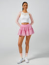 High-stretch Waistband Bow Tennis Skirt Hot Pink