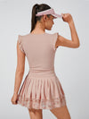 Women's Ruffled V Neck Sleeveless Tank Top