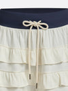 Contrast Waist Tiered Ruffles Tennis Skirt