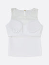 Lace Splicing Crew Neck Tank Top with Built-in Bra