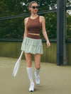 Quick-Dry Floral A-Line Tennis Skirt
