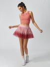 Quick-Dry Bow Ombre A-Line Tennis Skirt
