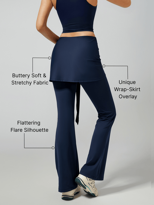 Women's High-Elastic Lace-up Long Pant Purplish Blue