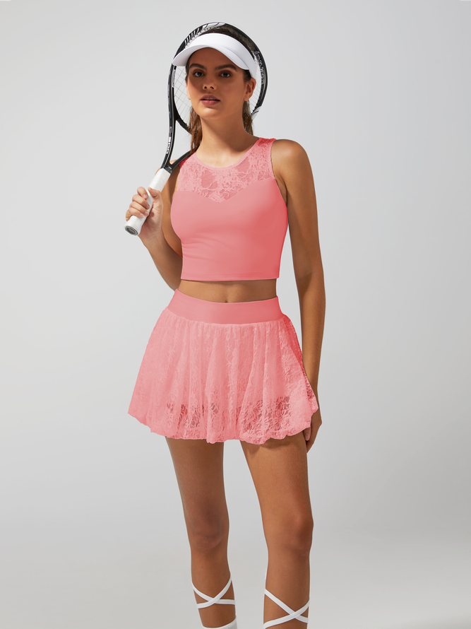 Lace Bubble Tennis Skirt