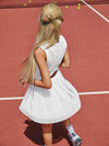Built-in Bra Bow Cut Out V Neck Sleeveless Tennis Dress