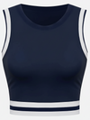Seamless Ribbed Performance Fabric Crew Neck Crop Tank Top