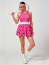 Built-in Bra Bow Folds Crew Neck Sleeveless Tennis Dress