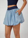 High Elasticity Bubble Tennis Skirt Blue