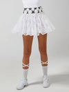 Lace 3D Flowers Pleated Tennis Skirt