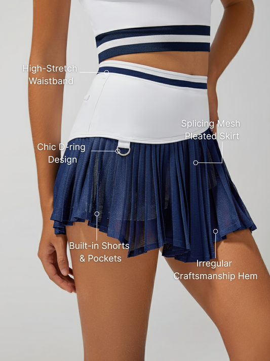 Pleated Irregular Craftsmanship Tennis Skirt