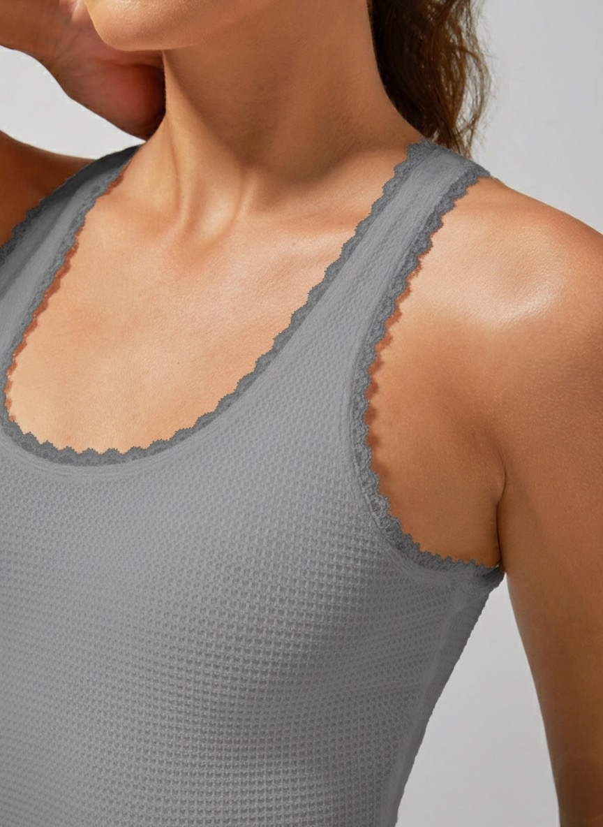 Light-to-medium Support Straps Lace Trim Tank Top