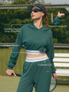Women's Webbing Gathered Hoodie Long Sleeve
