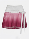 Tummy Control Ombre Pleated A-Line Tennis Skirt Pink