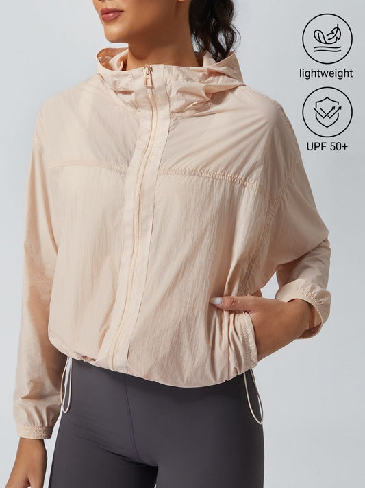 Women's Lightweight Sun Protection Drawstring Hoodie Jacket