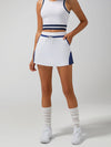 Drawstring Waist Color-block Design Tennis Skirt