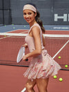 Quick-Dry Bow Floral A-Line Tennis Skirt