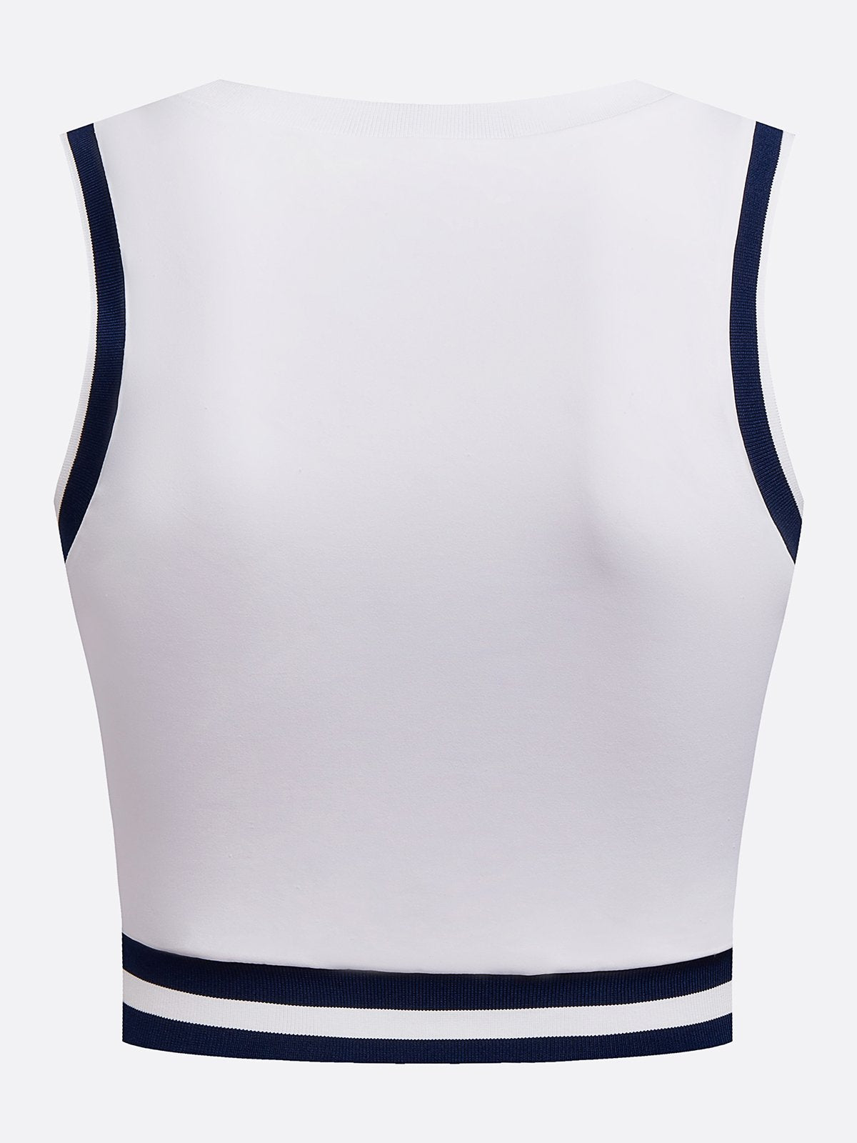 Seamless Ribbed Performance Fabric Crew Neck Tank Top