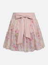 Quick-Dry Bow Floral A-Line Tennis Skirt
