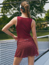 Quick-Dry Hollow Out Floral A-Line Tennis Skirt